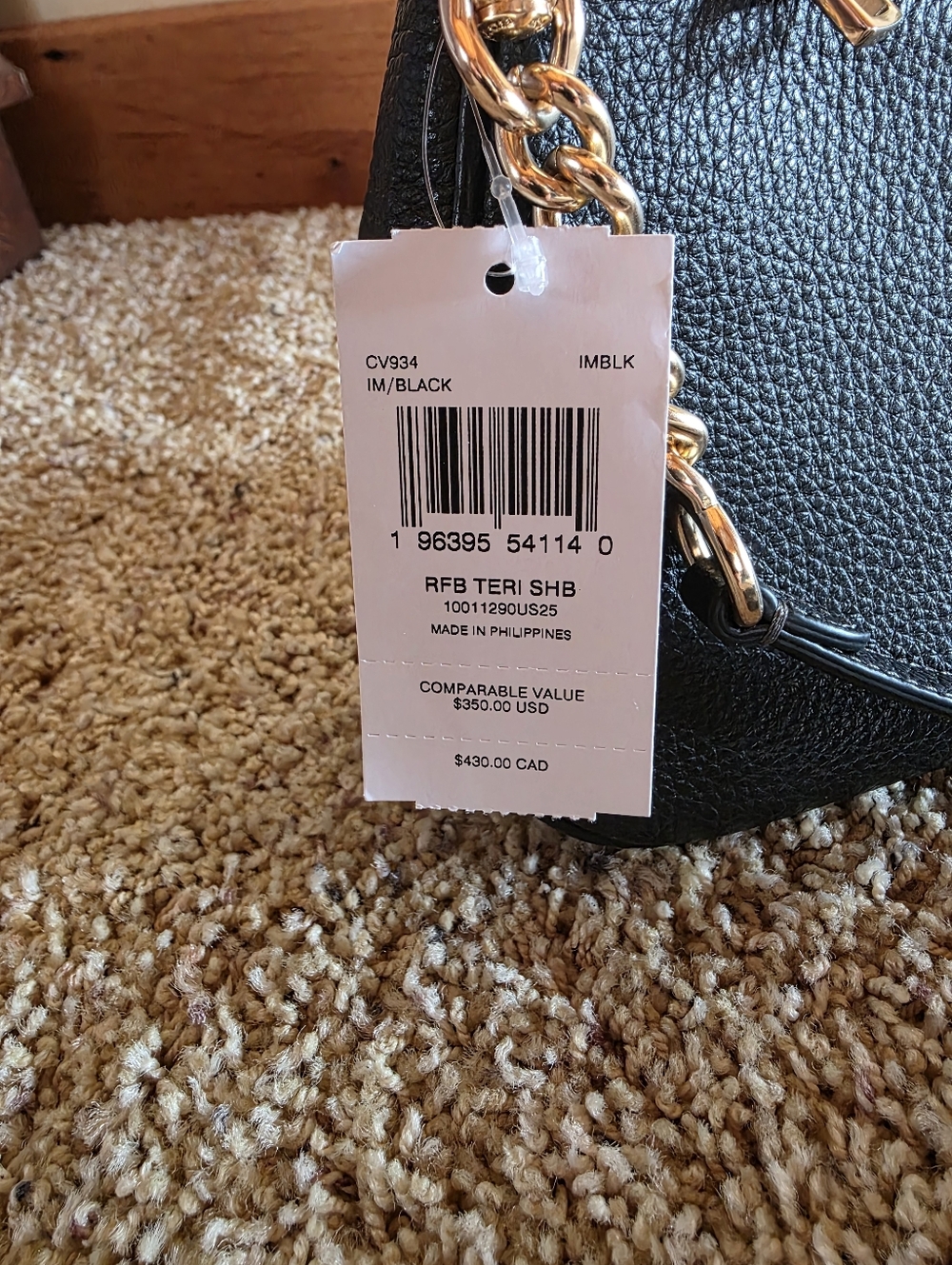 COACH Teri Mini Black Leather Chain-Accent Shoulder Bag NWT - Picture 6 of 14